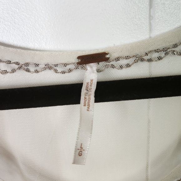 Free People Sheer Mesh Beaded Art Deco Mini Dress Sleeveless Eras Boho Large - Picture 9 of 15